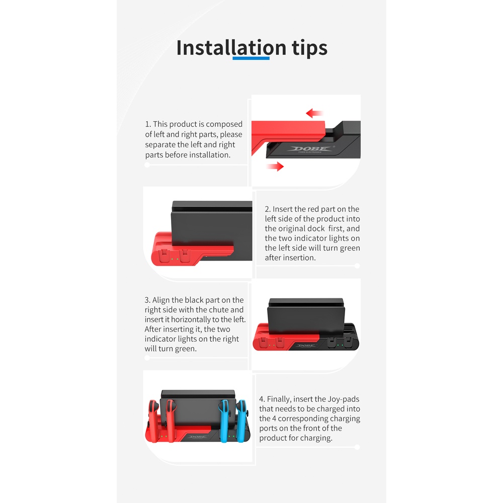 DOBE Switch Charging Dock Joycon Charger for Switch OLED/V1/V2