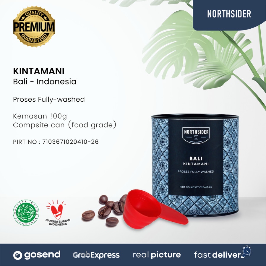 BIJI KOPI ARABIKA BALI KINTAMANI WASHED - 100GR NORTHSIDER COFFEE