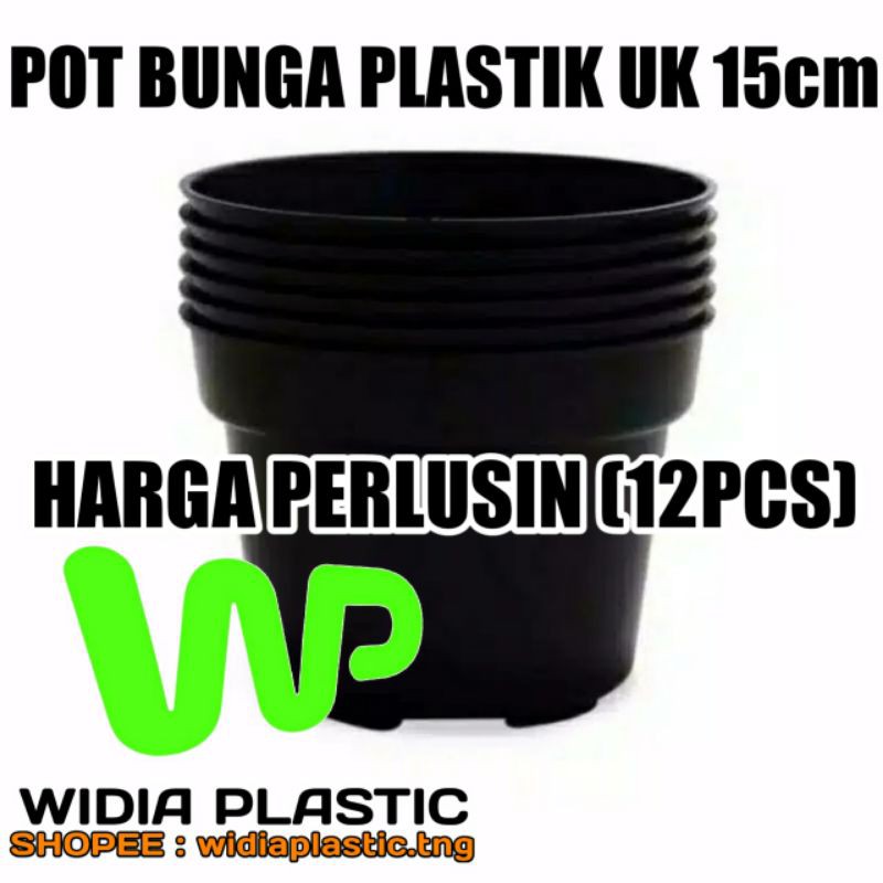 POT BUNGA POLOS HITAM 15CM PERLUSIN