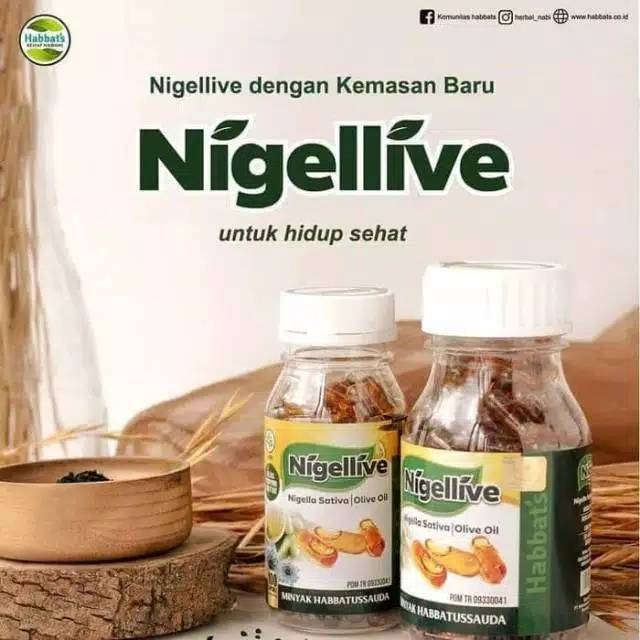 Habbat's Nigellive Habbasyi plus Zaitun isi 100 kapsul