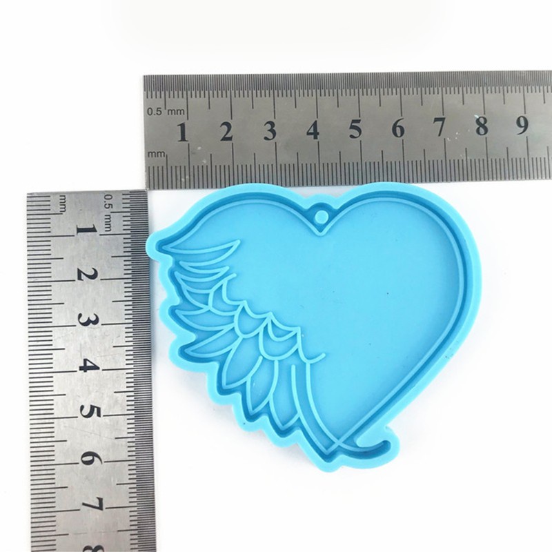 Glitter DIY Crafts Love Feather Keychain Epoxy Resin Mold Pendant Casting Silicone Mould