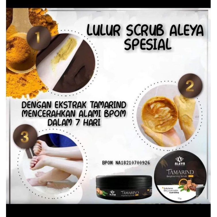 Scrub Tamarind  lulur pemutih badan aleya BPOM