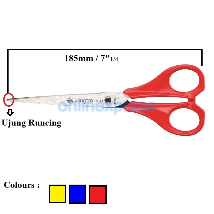 

Gunting Besar / Gunting Kertas 7 inch (18cm) /Gunting EL73 Kangaro