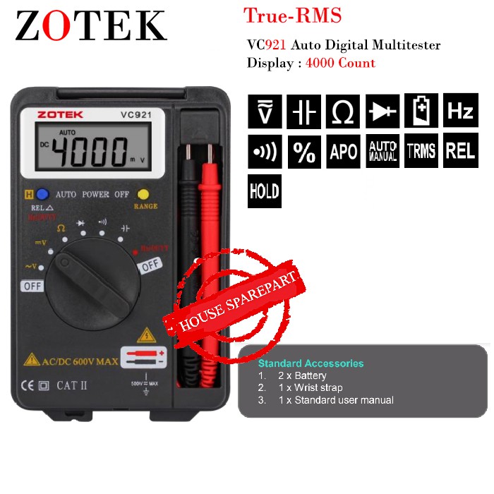 AVOMETER DIGITAL ZOTEK VC921 / MULTITESTER DIGITAL VC921 ORIGINAL