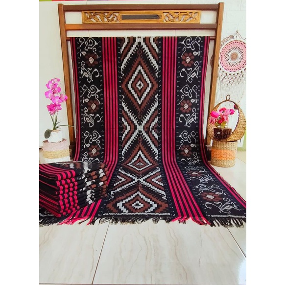 KAIN TENUN BLANKET ORIGINAL TENUN ATBM MOTIF SUMBA TORAJA NTT PREMIUM