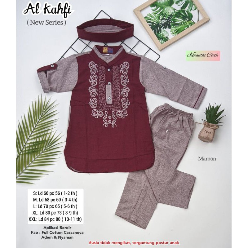 RESTOCK NEW Al Kahfi Series by Kinanti/Koko set anak + peci/Koko set anak usia 1-11 tahun