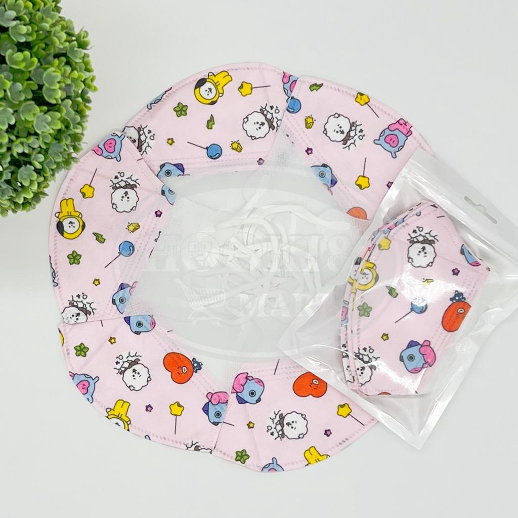 Masker Duckbill 3Ply Anak Motif Earloop Disposable Mask Isi 10 Pcs