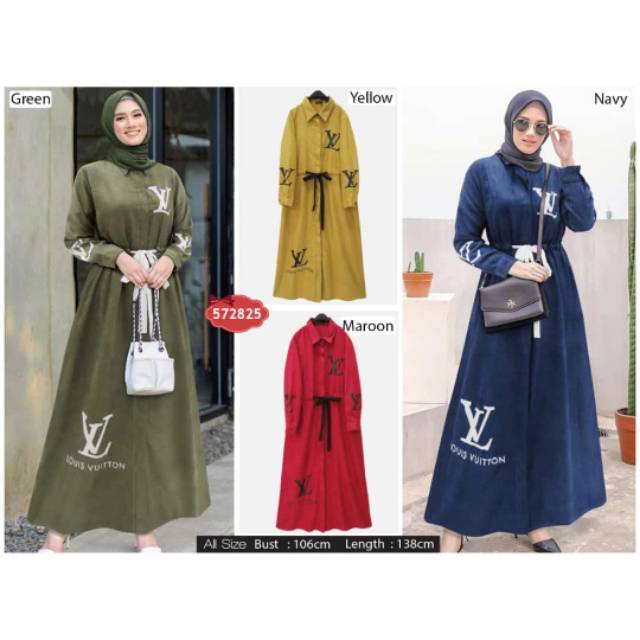 GAMIS SUEDE EXTU 572825 FASHION MUSLIM DRESS MUSLIM MURAH KODE 3