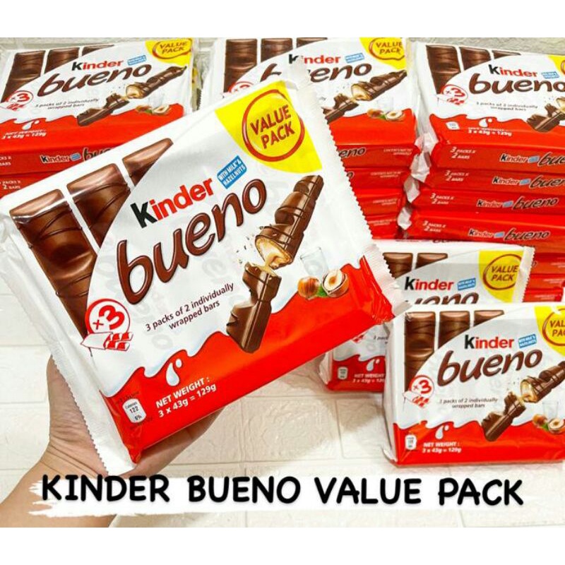 Jual VALUE PACK KINDER BUENO ORIGINAL With Milk & Hazelnut Import ...