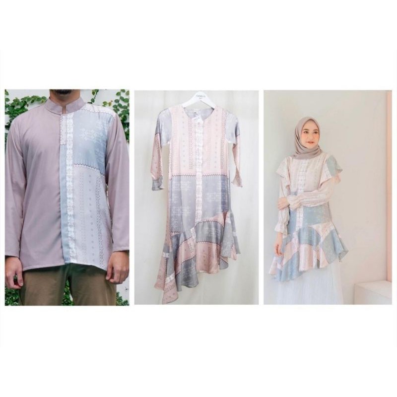 Vanilla Hijab Family Set Series Hujan Warna Blush