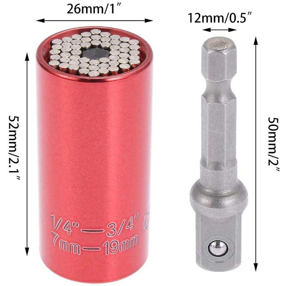 Solighter Torsi Universal 7-19mm Adjustable Grip Power Drill Adapter Socket Wrench Multi Hand Tools Power Drill Ratchet