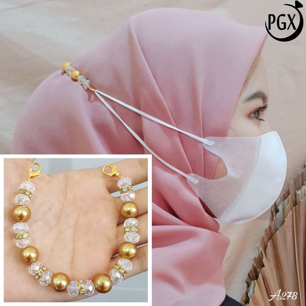 PGX Konektor Masker - Pengait Masker Hijab Kristal Premium - Aksesoris Masker - A278