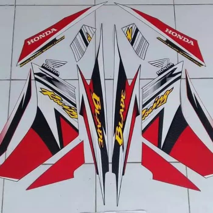 striping stiker  honda blade new 2012 2013 merah hitam