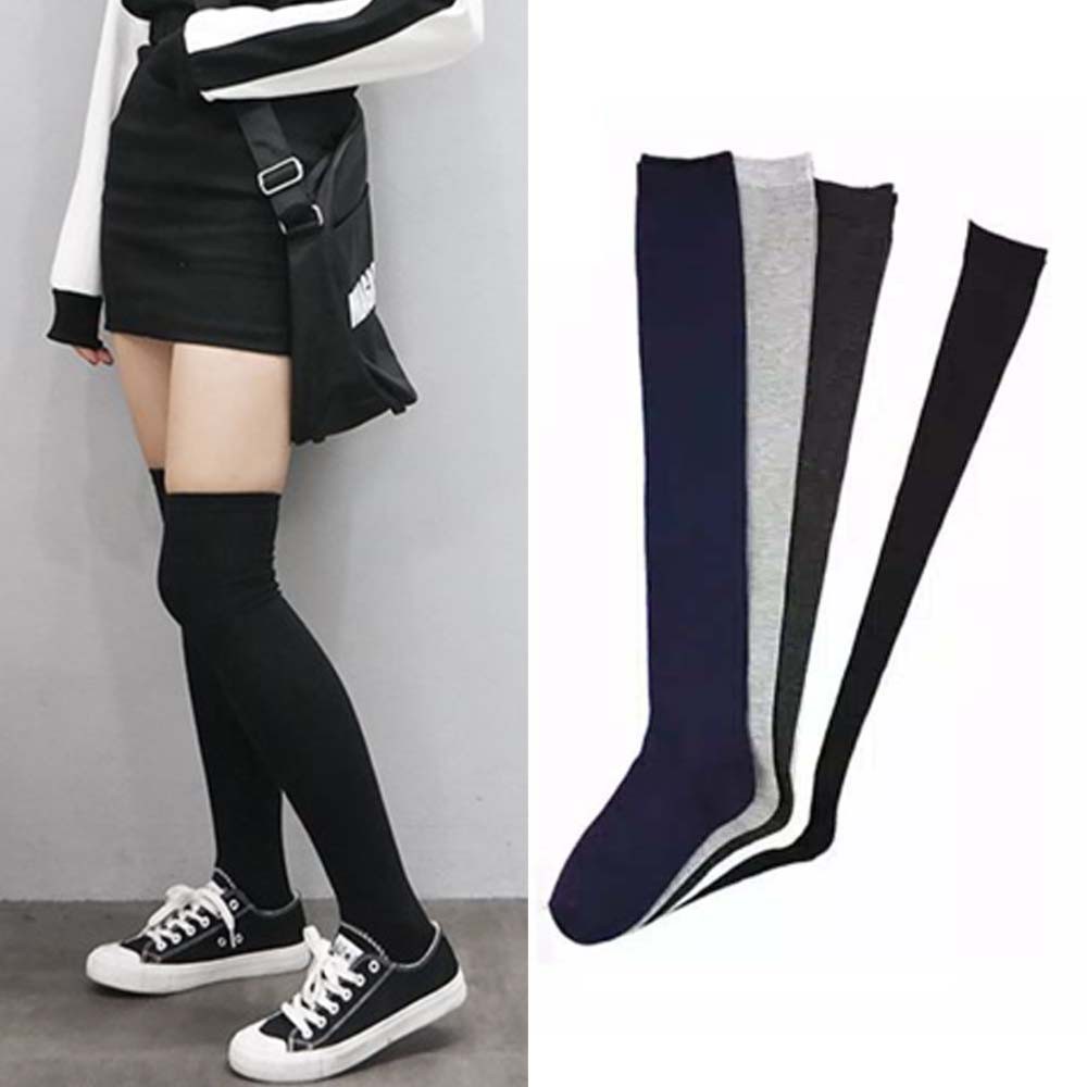 KT-02 overknee socks / KAOS KAKI sepaha warna hitam / putih