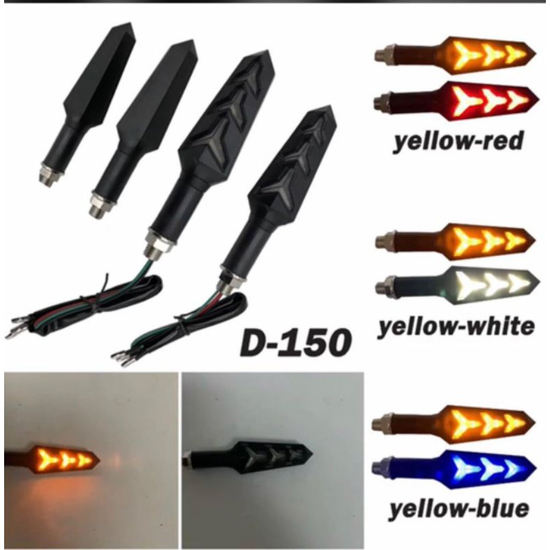 Lampu LED sen running sein 2 warna senja Biru sein kuning model panah universal