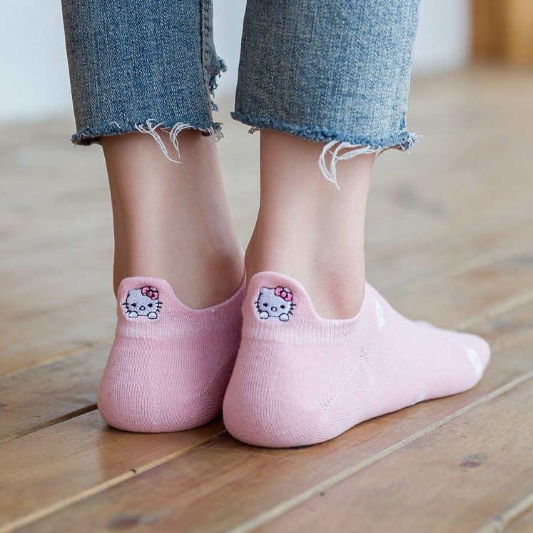 HELLO KITTY POLOS - Kaos Kaki Pendek Semata Kaki/ Kaos Kaki Ankle Dewasa Wanita-3