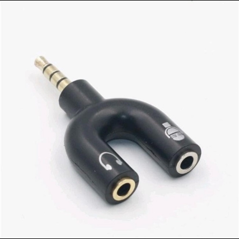 Audio Splitter U Shape 2in1 Mic Audio Jack 3.5mm To Dual Female