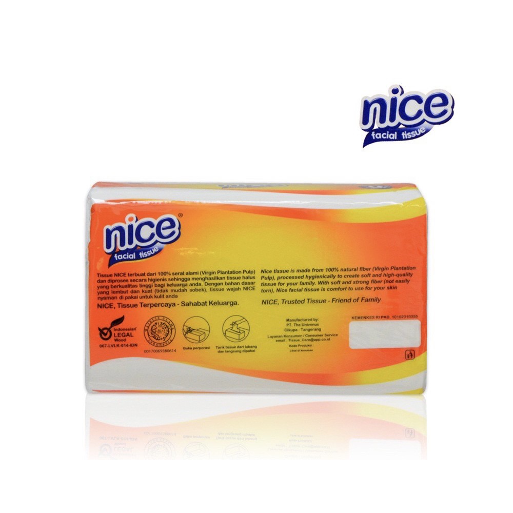 Tisu Wajah 180 NICE Facial Tissue 180 Sheets 2 Ply Tisu Travel Refill - Tissue Wajah Grosir