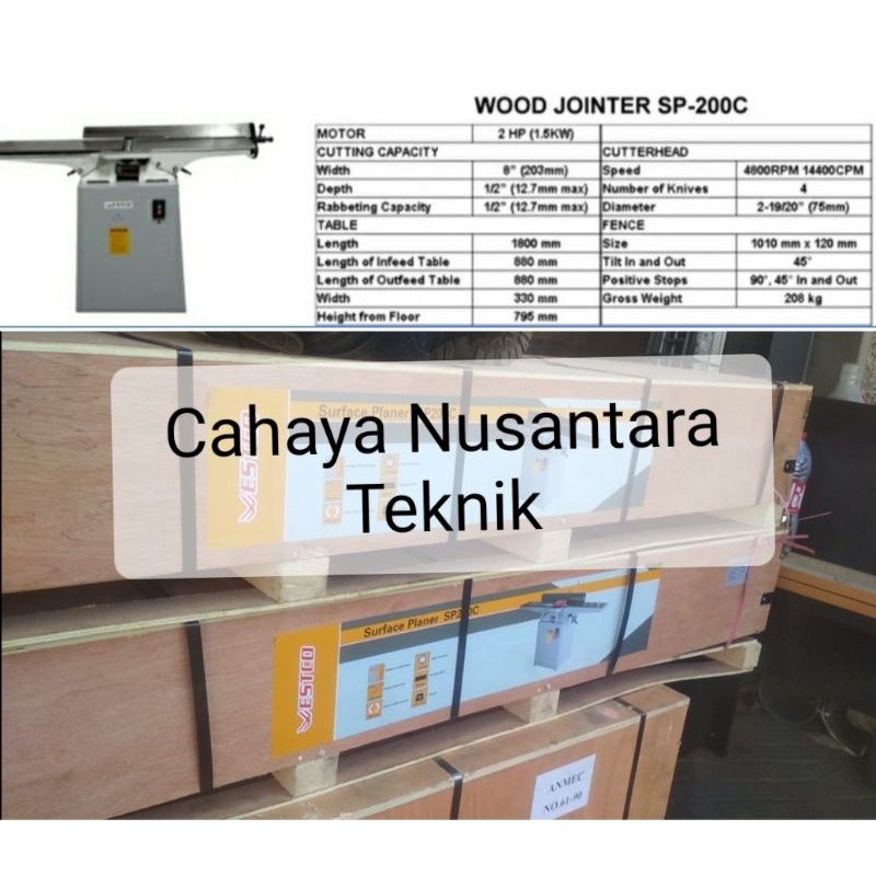 Mesin Jointer Kayu 8 Inch XTRA Panjang SP-200C WESTCO