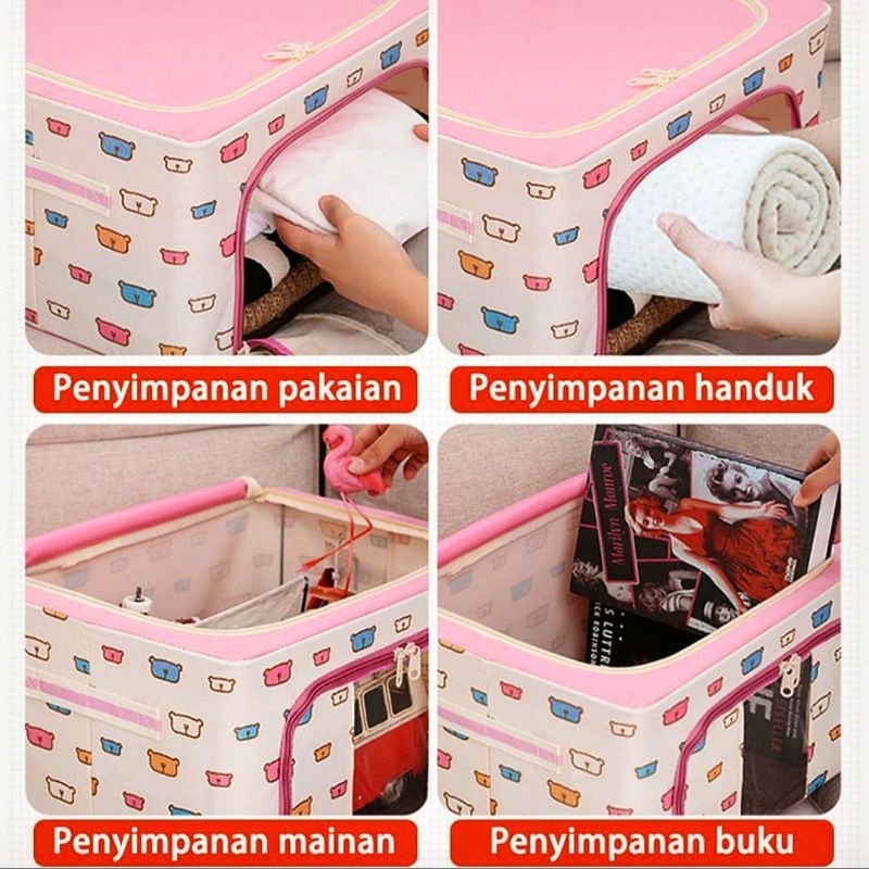 Storage Box 66 Liter Jumbo ( Bisa Dilipat, berdiri kokoh dilengkapi rangka besi)