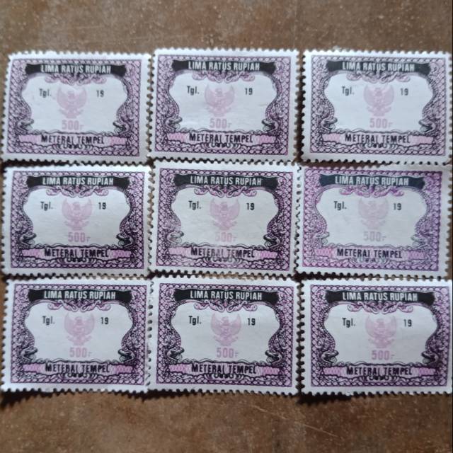 Materai 500 Rupiah Tahun 1991 - 1995 Original