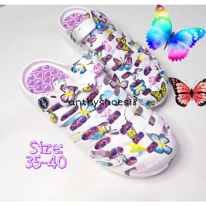 Sandal Karet Baim Wanita Motif Kupu Kupu Size 35-40