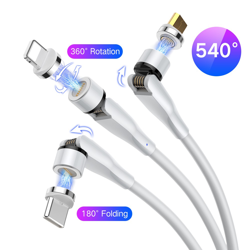kabel charger magnet rotasi 540 bisa data, fast charger premium 7 pin