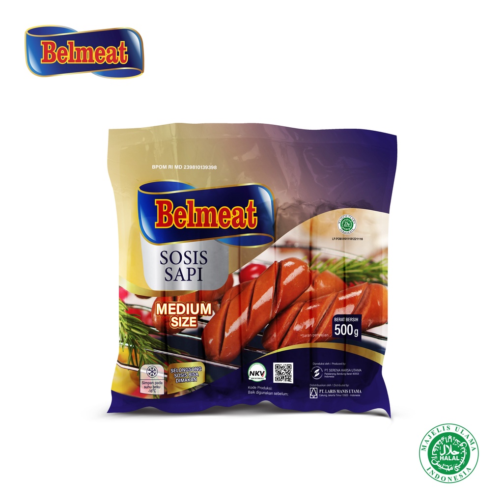

Belmeat Sosis Sapi Mini Bratwurst Medium Size 10 Pcs 500 gr
