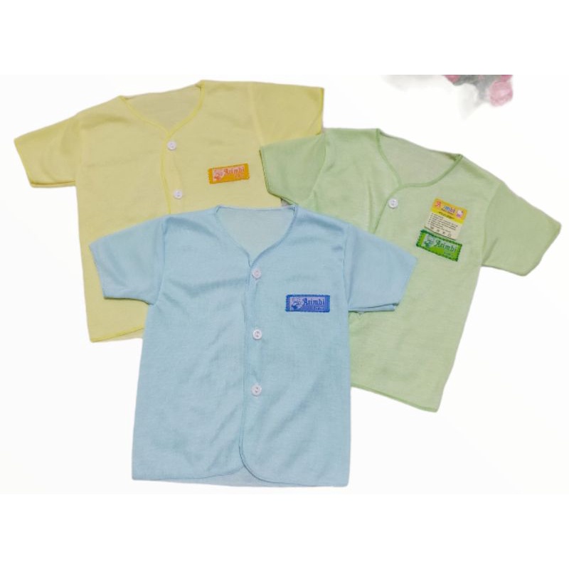 Isi 3 Baju Bayi Polos Lengan Pendek Polos Bahan Katun Berkualitas SNI