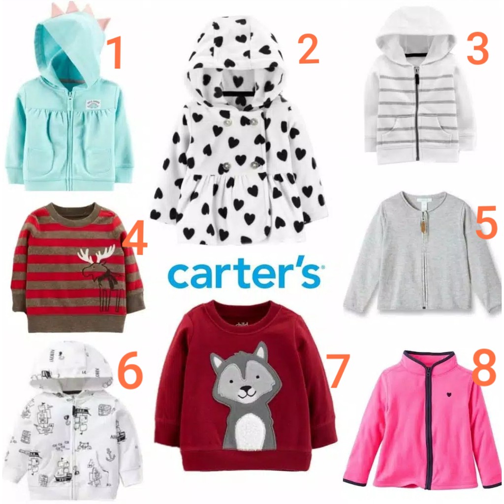 Jaket Sweater Hoodie Cardigan Carters OshkoshBaby Anak Bayi Kids Branded Murah