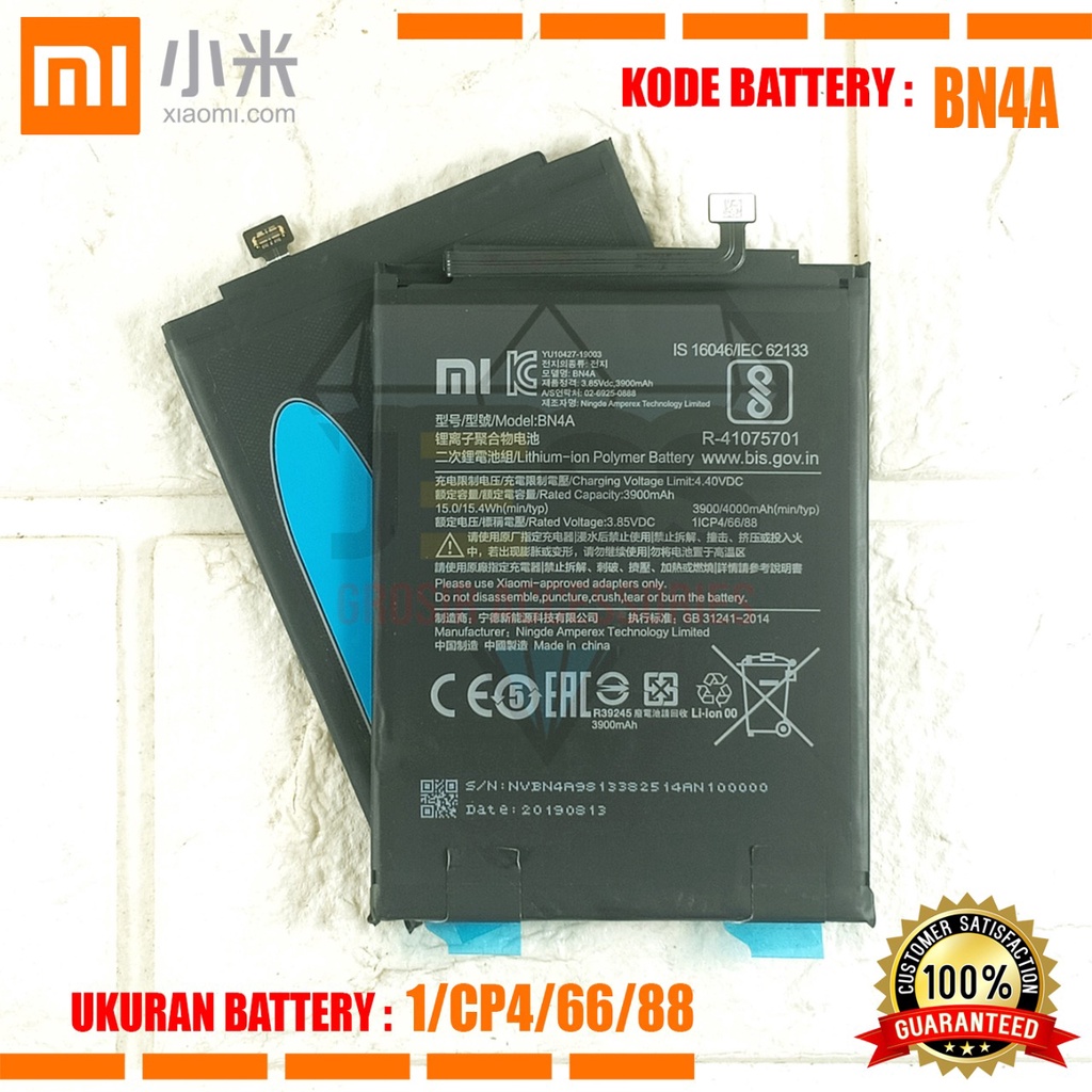 Baterai Battery Original XIAOMI BN4A &amp; BN-4A For Type REDMI NOTE 7 / M1901F7C / M1901F7G &amp; REDMI NOTE 7 PRO / M1901F7BE