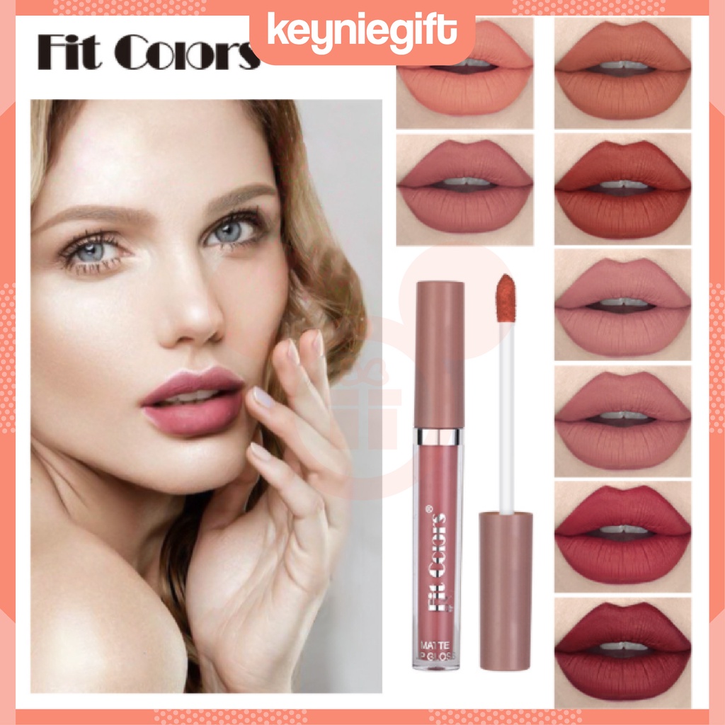 Fit Colors Matte Color Lipstick Lip Glaze Lip Gloss Tahan Lama Lipstik Fitcolors FC009