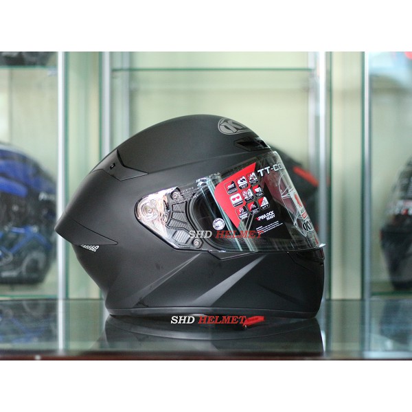 Helm KYT TT Course Plain Matt Black Full Face KYT TTC Hitam Doff-1