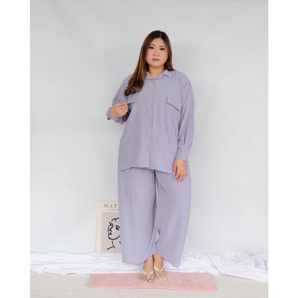 BIGWELL MARISKA SET POLOS - SETELAN WANITA BIG SIZE / SETELAN JUMBO / PIYAMA RAYON