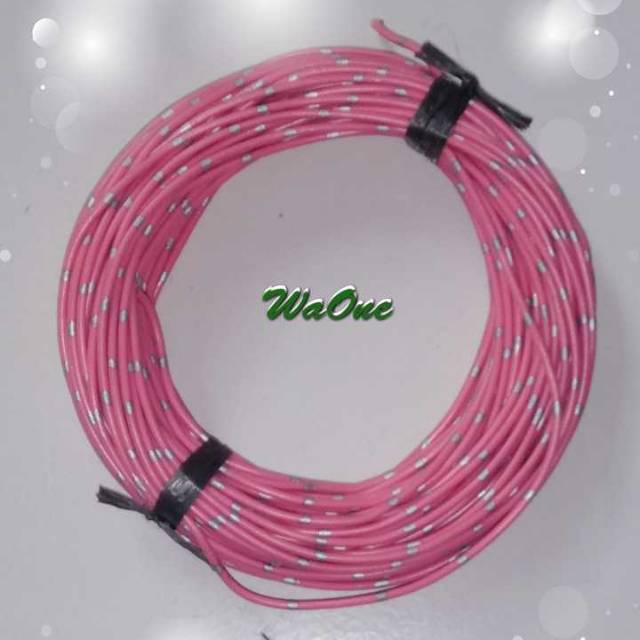 Pink 10 Meter Kabel Body Bintik AVSS 0.5 mm Versi Bagus Kulit Padat