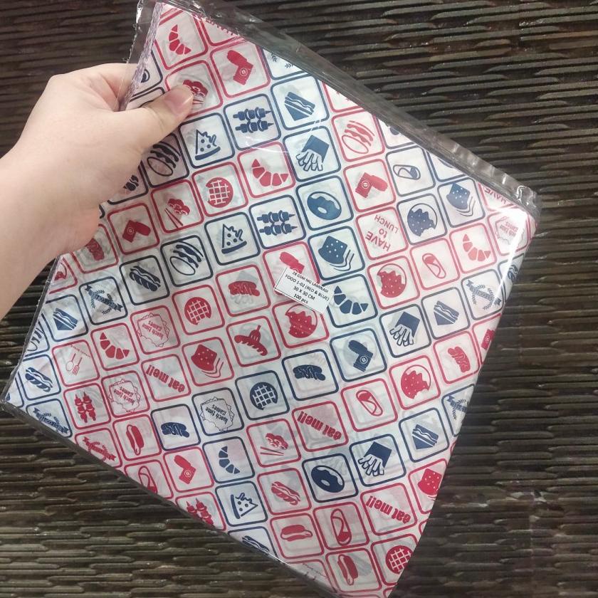 

☝ Kertas Nasi Motif Printing 30x30 cm - Anti Lengket isi 100 PCS ☛