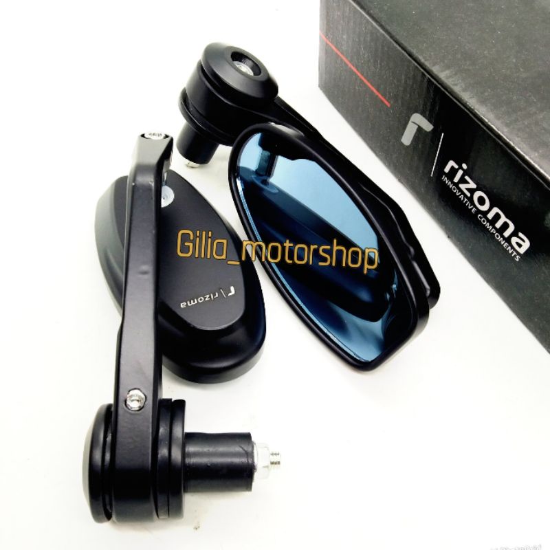 Spion Jalu 5001 rizoma Oval Bar End Black kaca Biru Edition Beat Scoopy Vario 110 125 150 Mio