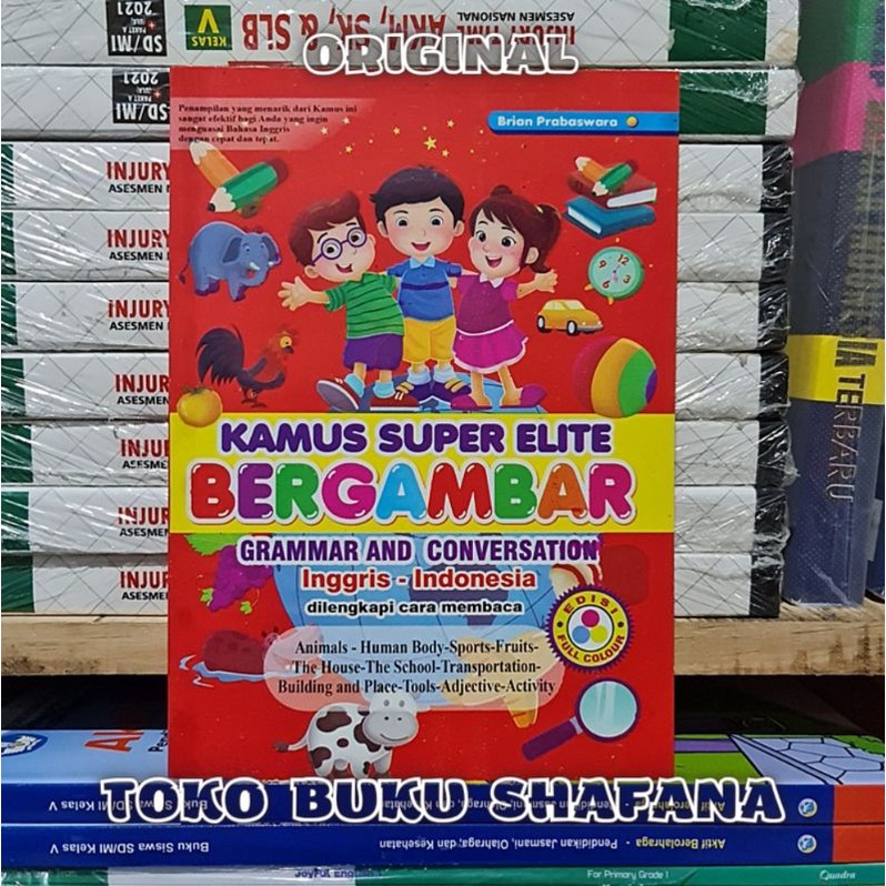 Full Colour Buku Kamus Super Elite Bergambar Inggris - Indonesia Grammar and Conversation