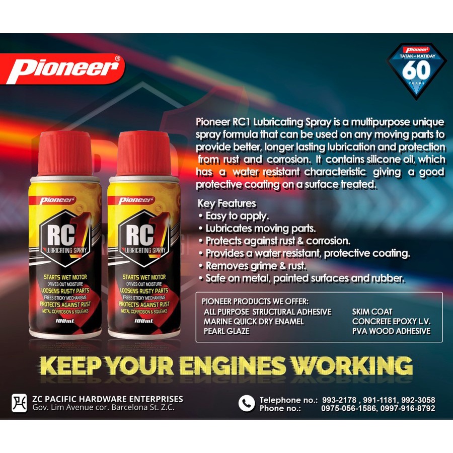 Cairan Penghilang Karat Pioneer RC1 Lubricating 100ml Pelumas Otomotif