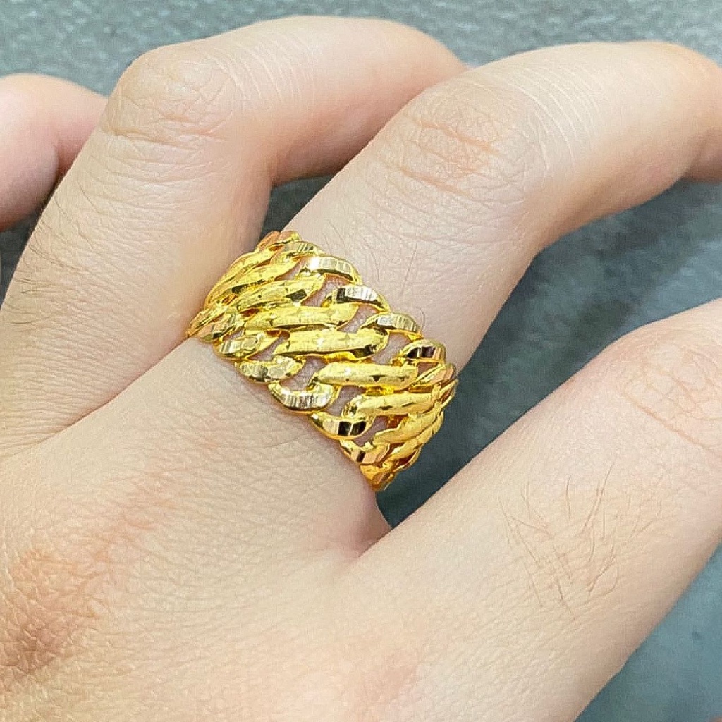 Cincin anak dan dewasa emas asli kadar 700 70 16k rantai penuh rante sisik naga coco S holo double super mix kombinasi mas putih keliling mas kuning gosok papan