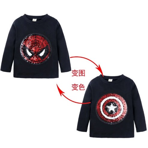 Kaos Lengan Panjang anak | Long T-shirt Flip Sequin Spider