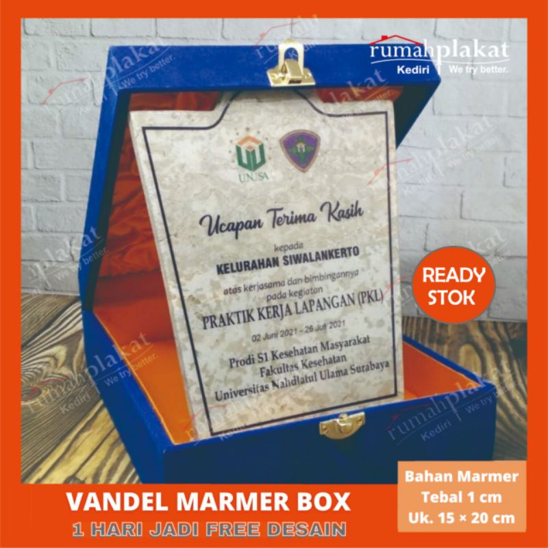 Vandel Marmer Kilat | Plakat Marmer Box | Vandel Murah