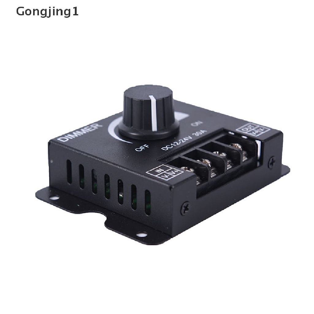 Gongjing1 1pc Saklar dimmer Lampu strip led dc12v / 24v 30a Warna Hitam