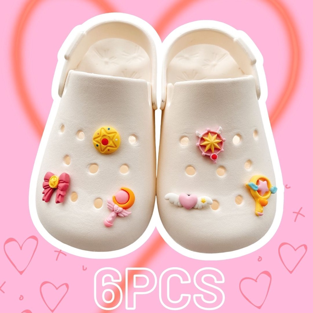 Charms Crocs Sandal Selop DIY Desain Sailor Moon Crocs Jibbitz Untuk Aksesoris Wanita#Kartu Seri Kartun Untuk Hadiah Pesta