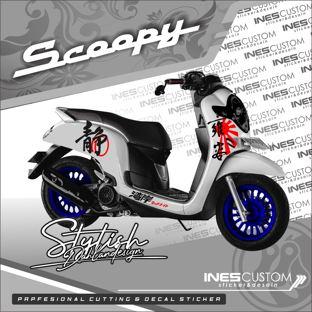STICKER SCOOPY Stiker cutting scoopy kanji jepang VIRAL