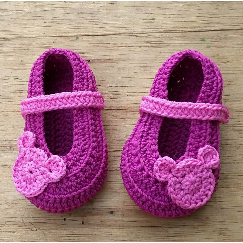 sepatu bayi cewek rajut handmade sepatu bayi cantik lucu murah