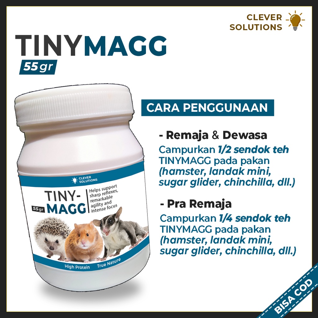 Vitamin Protein Tinggi Hamster Landak Mini Sugar Glider TINYMAGG Meningkatkan Imun dan Nafsu Makan