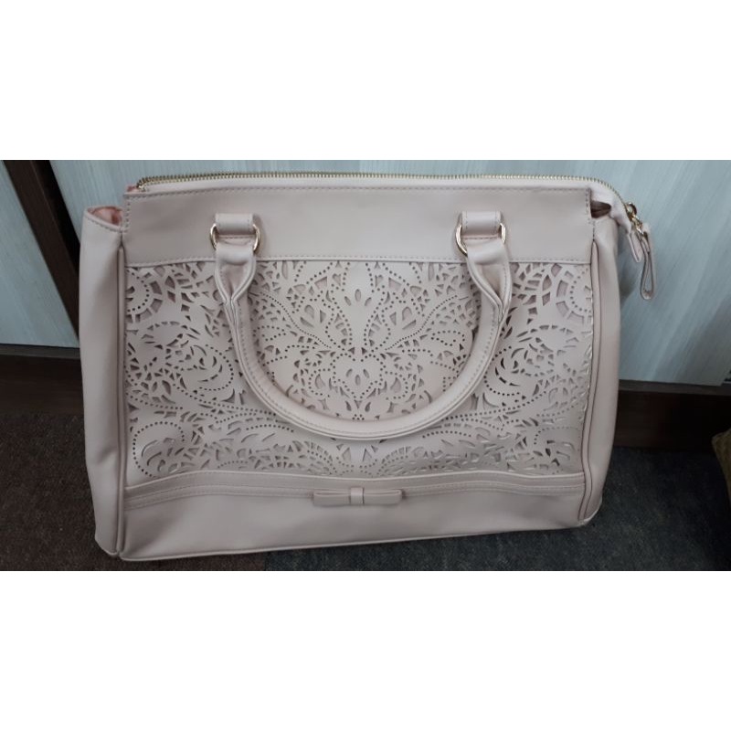 Tas oriflame pink tote bag motif cantik