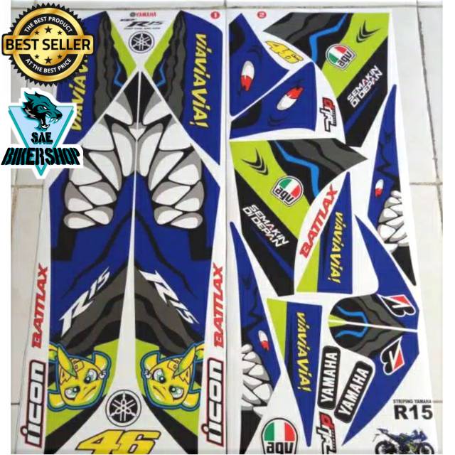 STRIPING STICKER STIKER DECAL R15 V2 HIU