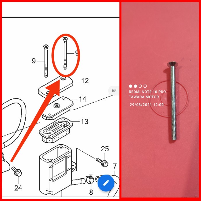 BAUD TUTUP TEMPAT MINYAK REM BELAKANG HONDA CRF L - CRF 250 RALLY